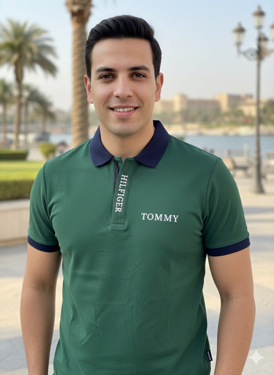 Tommy hilfiger zipper polo shirt